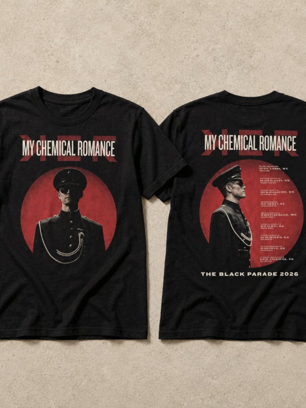 My Chemical Romance 2026 Tour Black Parade Double-Sided Graphic T-Shirt